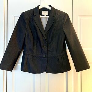 LOFT Women's Blue Blazer Jacket - 8 Petite